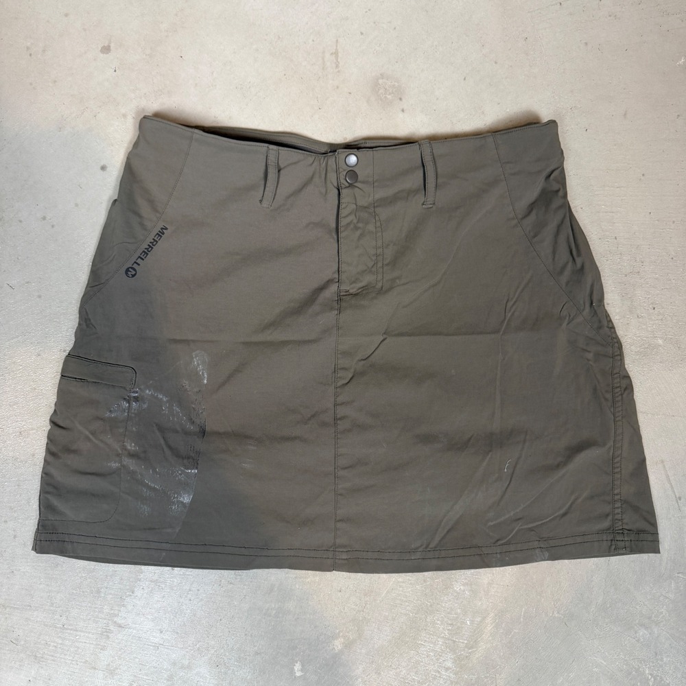 Merrell Womens Opti-Wick UPF 50+ Hiking Skort Size 12 Green Cargo Pocket Skirt